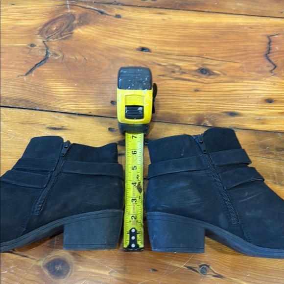 Black Ankle Boots with Decorative Strap and Wedge Heel size 8.5 - Picture 8 of 8